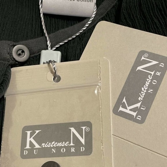 Kristensen Du Nord women’s Blouse Black Long silk Sleeve sheer top NWT Sz 1 - Picture 4 of 7